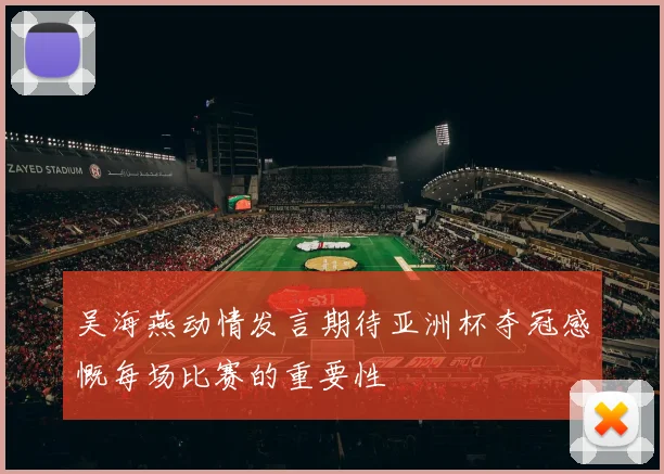 吴海燕动情发言期待亚洲杯夺冠感慨每场比赛的重要性